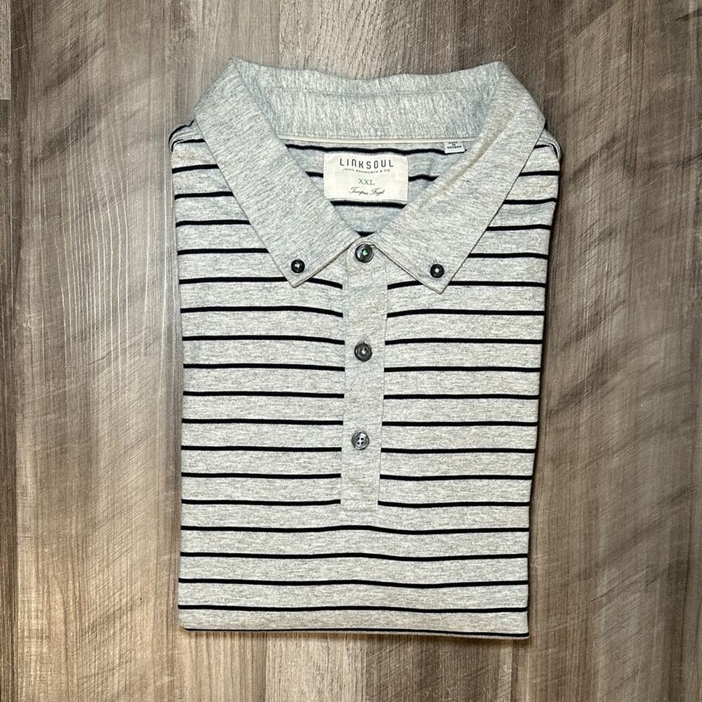 Linksoul Tempus Fugit Luxury Cotton Striped Golf Polo - 2XL